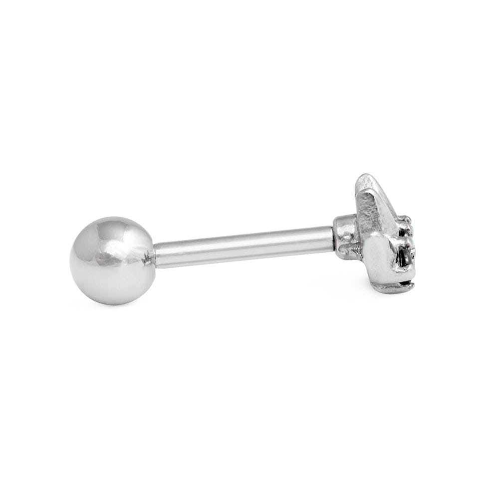 Black Jewel Crown Straight Barbell — Detached End Ball