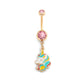 14g 3/8” PVD Gold Unicorn Magic Dangle Belly Button Ring
