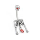 14g 3/8” Wicked Eyes Skeleton Belly Button Ring