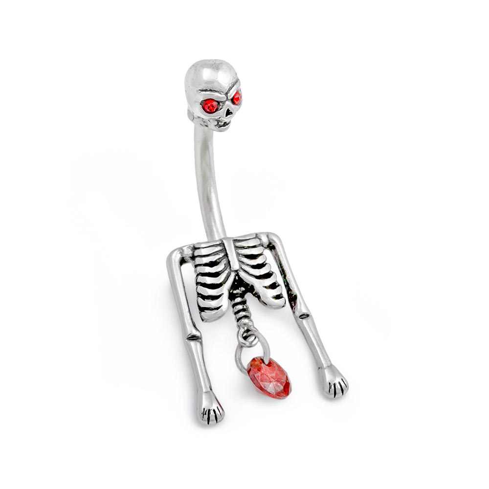 14g 3/8” Wicked Eyes Skeleton Belly Button Ring