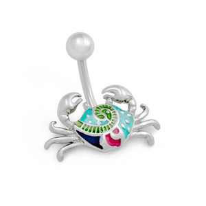 14g 3/8” Folky Crab Belly Button Ring - Painful Pleasures