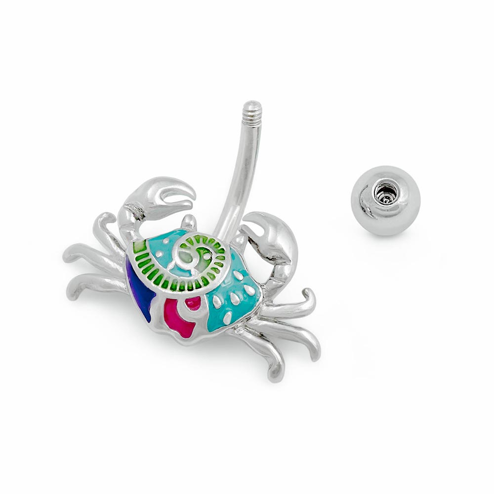 14g Folky Crab Belly Button Ring