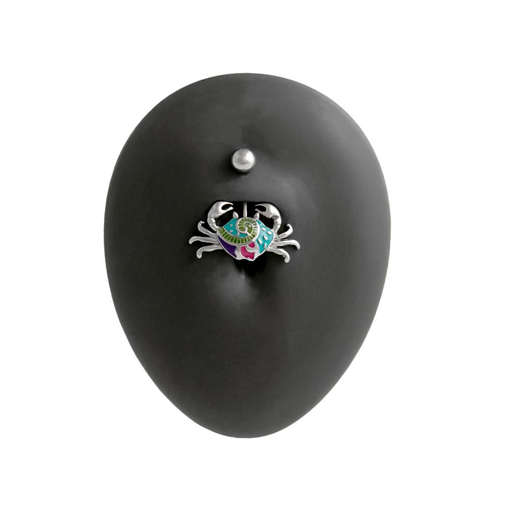 14g Folky Crab Belly Button Ring — Detached End Ball