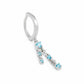 14g 3/8” Dangling Blue Crystals Clicker Ring — Price Per 1