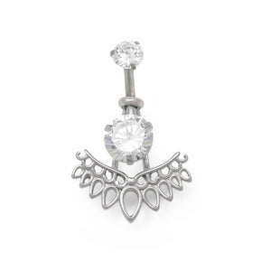 14g 3/8" Silver Wing Belly Button Ring - Painful Pleasures