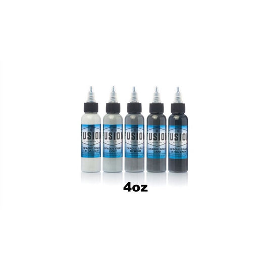 Opaque Gray 5-Pack Set — Fusion Tattoo Ink — 4oz