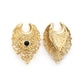 Polished Brass Filigree Black Onyx Saddle Plugs — Price Per 2