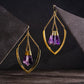 18g Amethyst Obelisk Polished Brass Shield Earrings — Price Per 2