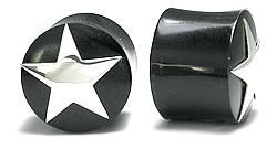 SILVER STAR Plug Horn Organic Ear Jewelry - Price Per 1