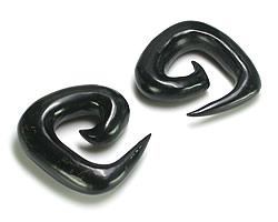 SQUARE SPIRAL Natural Horn Tunnel Eyelet Body Jewelry 12g - 1/2" - Price Per 1