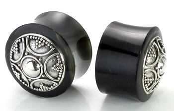 Indonesian Simple Silver Bali Style Horn Plug — Price Per 1