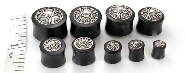 Indonesian Simple Silver Bali Style Horn Plug — Price Per 1