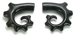 VERTEBRAE SPIRAL Natural Horn Tunnel Eyelet Body Jewelry 12g - 1/2" - Price Per 1 - Painful Pleasures