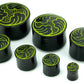 Waves Inlayed on Organic Horn Plug 6g - 1 1/4" - Price Per 1