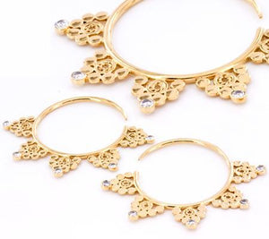 12g GOLD PLATED BENTLER Style Earrings - Price Per 2 - Painful Pleasures