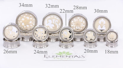 BEAR Insert Bone SYNTHESIS PLUGS Double Flare Steel - 20mm - 34mm - Price Per 1 - Painful Pleasures