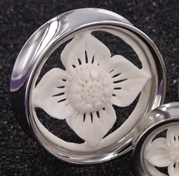 FLOWER Bone - SYNTHESIS PLUGS 18mm - 34mm - Price Per 1 - Painful Pleasures