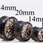 ARENG Wood Base with Mixed Shell Inlay Organic Plug Body Jewelry 6mm - 30mm - Price Per 1