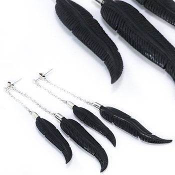 DOUBLE Horn Feather Regular Earrings - Price Per 2