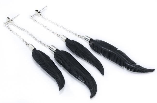 DOUBLE Horn Feather Regular Earrings - Price Per 2