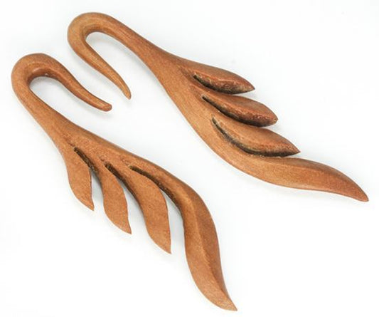 FLOWING BREEZE Saba Wood Hanger Organic Body Jewelry - 3mm-12mm - Price Per 1