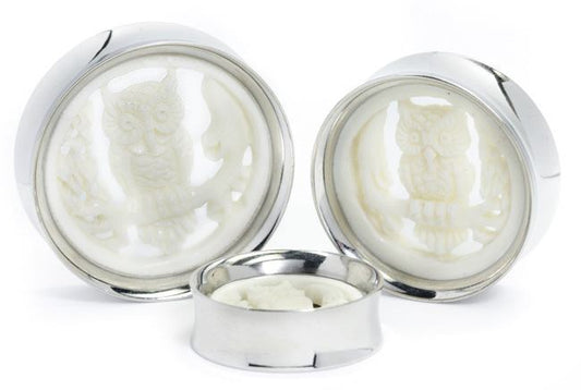 OWL Perching SYNTHESIS PLUGS Steel and Bone Meet - 22mm - 34mm - Price Per 1