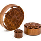 Spring Oasis Flower Saba Wood Hollow Plug - Price Per 1