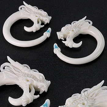 Turquoise and White Bone Dragon Hanger — Price Per 1