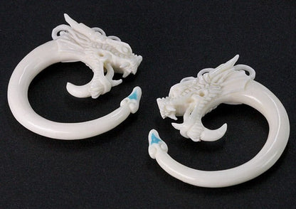 Turquoise and White Bone Dragon Hanger — Price Per 1 - Painful Pleasures