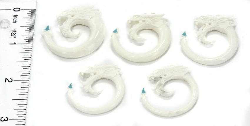 Turquoise and White Bone Dragon Hanger — Price Per 1