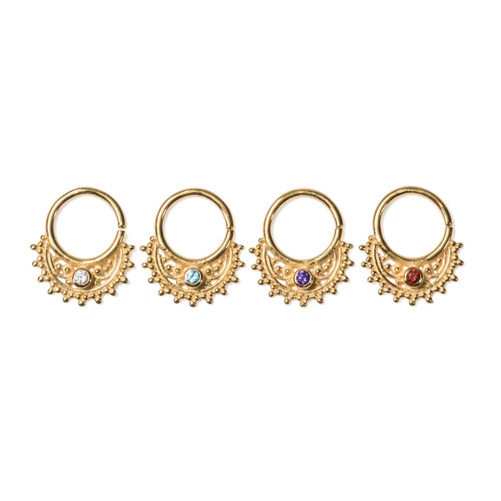 Gold Plated Tribal Bib Bendable Septum Ring