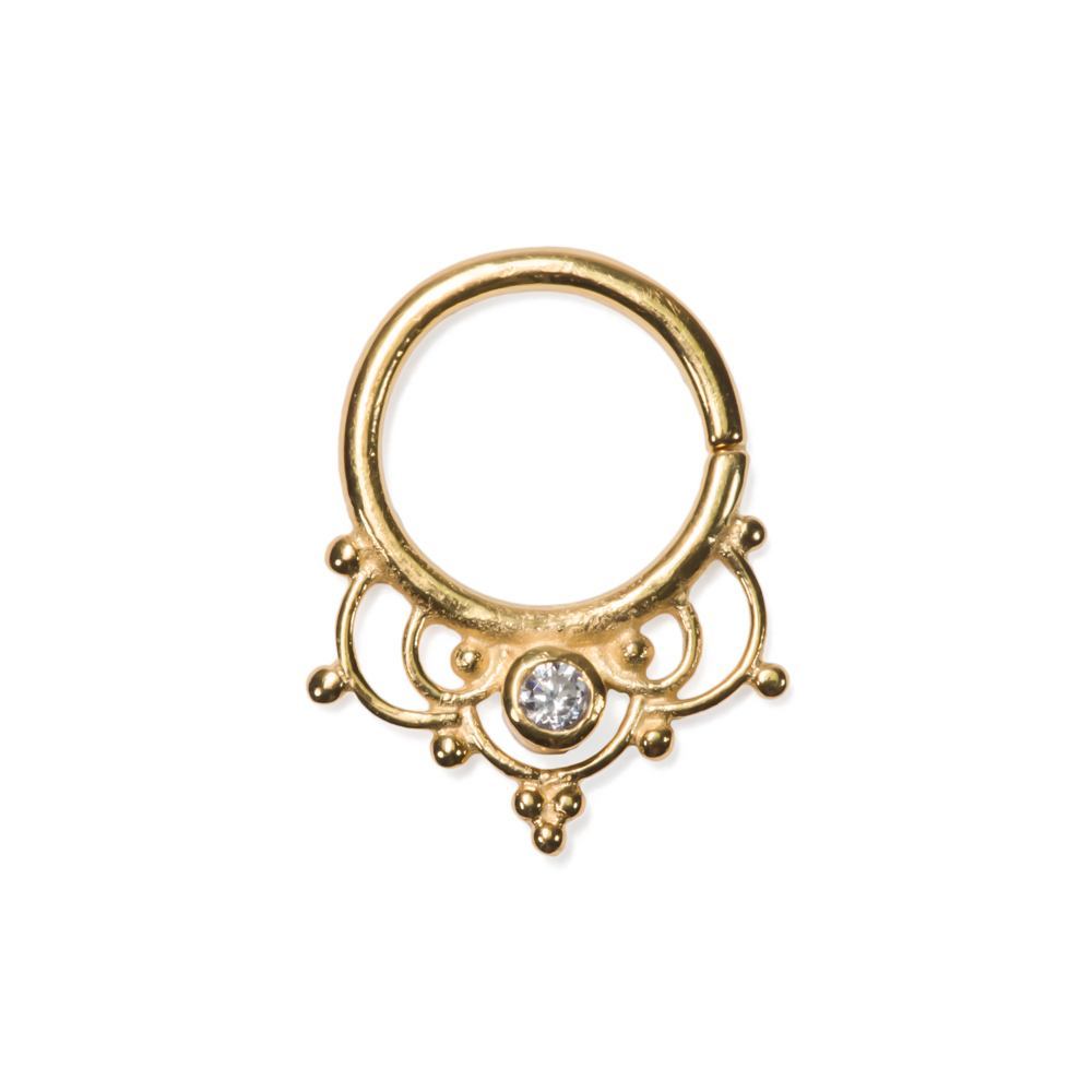 18g Gold Plated Tribal Chandelier Bendable Septum Ring (Default)