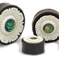 Areng Wood Double Flared Aztec Flower Plug with Abalone Inlay — Price Per 1