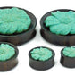 Carved Turquoise FLOWER Face Organic Jewelry - 12mm - 50mm Price Per 1