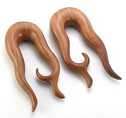BLOOD WOOD Inner Spiral Earrings Organic Body Jewelry 4mm - 30mm - Price Per 1 - Painful Pleasures