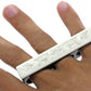 Triple Finger Ring with Bone Inlay