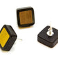 Square Earrings With Saba Wood Inlay - Price Per 2