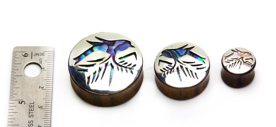 Sparrow on Branch Negative Space Art Plugs - 12mm-34mm - Price Per Pair