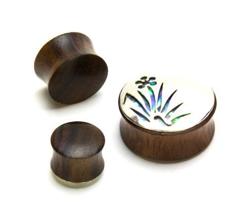 Abalone Whispering Meadow Negative Space Art Plugs - 12mm-24mm - Price Per 2