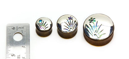 Abalone Whispering Meadow Negative Space Art Plugs - 12mm-24mm - Price Per 2 - Painful Pleasures