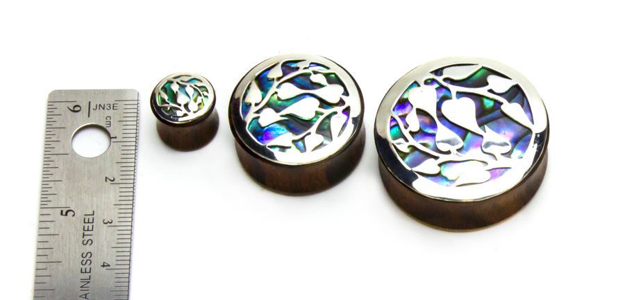 Leaves Negative Space Art Plugs - 12mm-34mm - Price Per 2