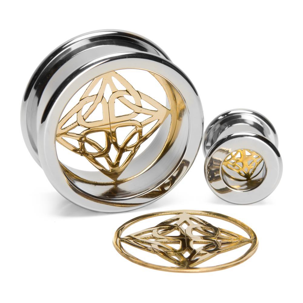 Intan Brass Insert with Stainless Steel Insert-Ability Tunnel - Price Per 1 Other Styles
