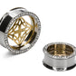 Intan Brass Insert with Round Stone Insert-Ability Tunnel - Price Per 1