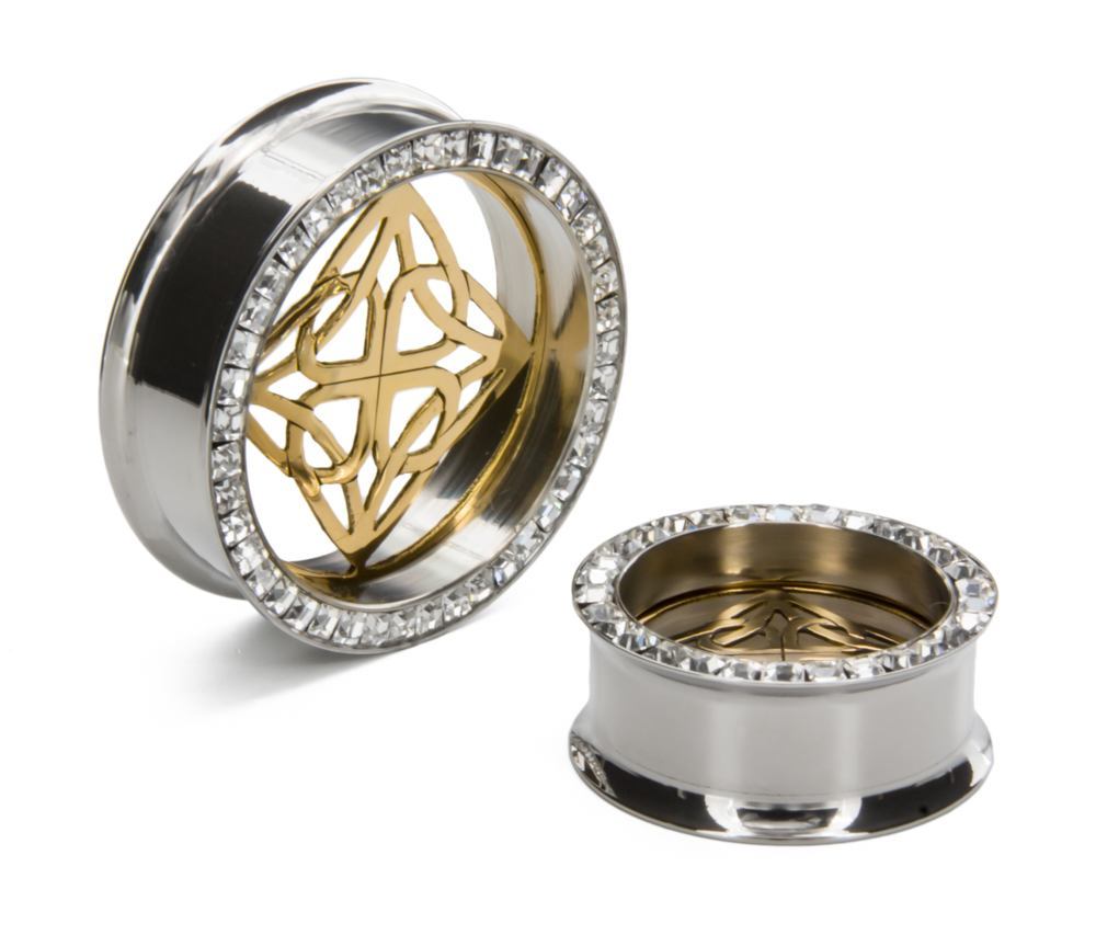 Intan Brass Insert with Square Stone Insert-Ability Tunnel - Price Per 1