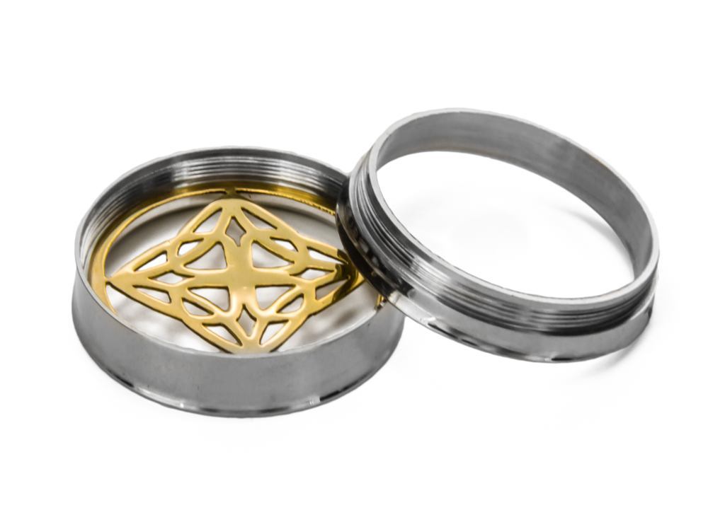 Intan Brass Insert with Round Stone Insert-Ability Tunnel - Price Per 1 Insert In