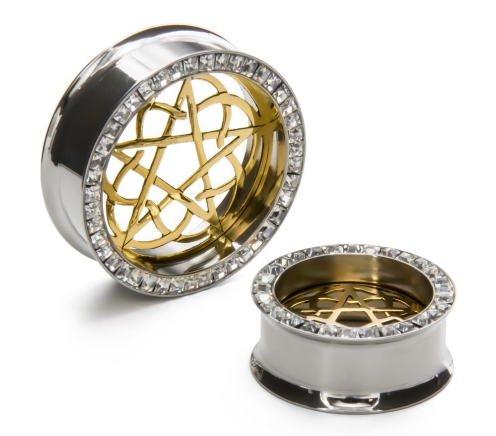 Bambang Brass Insert with Square Stone Insert-Ability Tunnel - Price Per 1