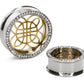 Budi Brass Insert with Round Stone Insert-Ability Tunnel - Price Per 1