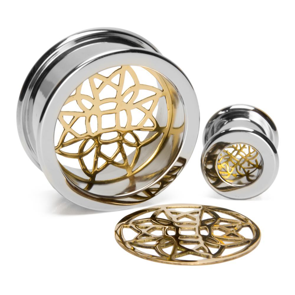 Batari Brass Insert with Stainless Steel Insert-Ability Tunnel - Price Per 1 Plug Styles