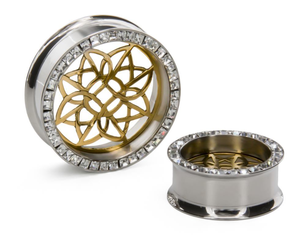 Batari Brass Insert with Square Stone Insert-Ability Tunnel - Price Per 1