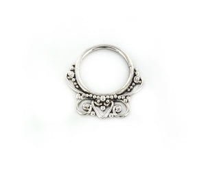18g Sterling Silver Beaded Filigree Bendable Septum Ring — Price Per 1 - Painful Pleasures
